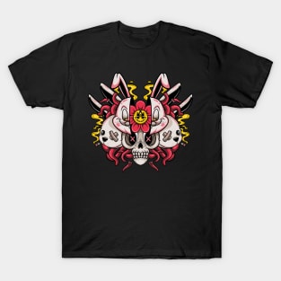 bunny and flower illustration T-Shirt